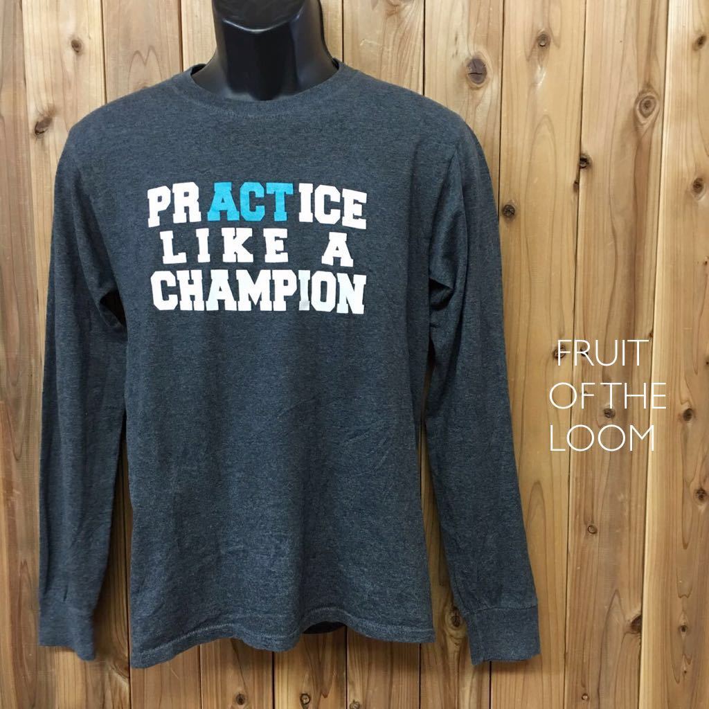 FRUIT OF THE LOOM◇フルーツオブザルーム // メンズ size S グレー 長袖Tシャツ ロンT プリントトップス アメカジ☆ USA古着拍卖