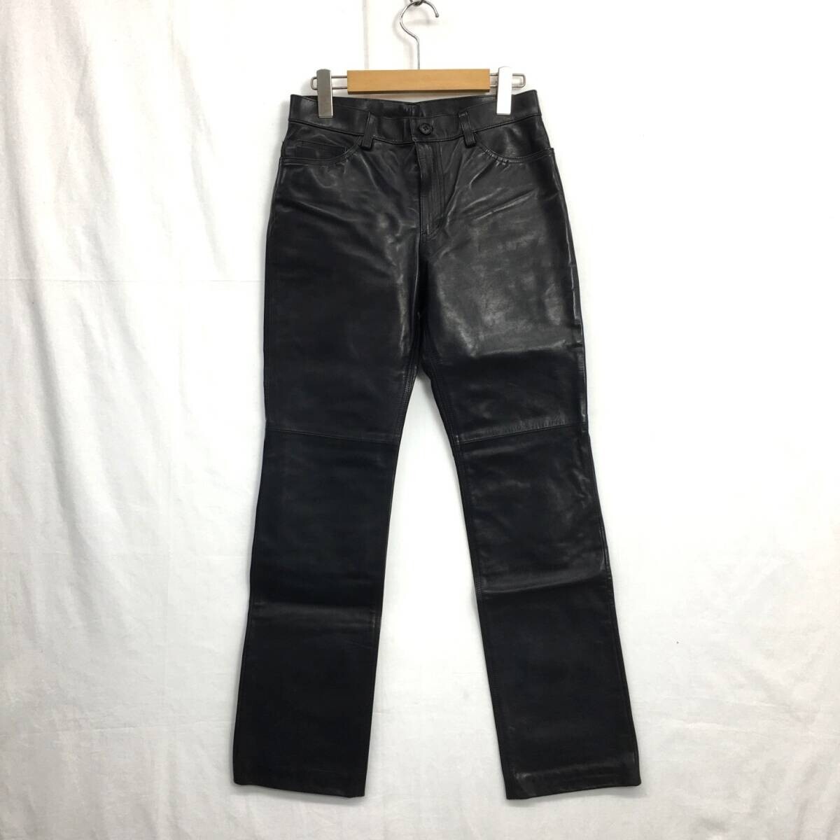 KZ7759★Adam et Rope : ホースレザーパンツ★38★黒系 アダムエロペ ホースハイド拍卖