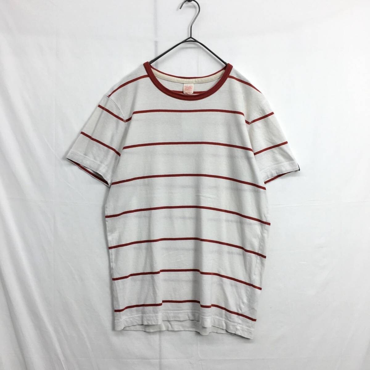 KZ6594★DEUS EX MACHINA : ボーダー柄Tシャツ★XS★赤/白 デウスエクスマキナ拍卖