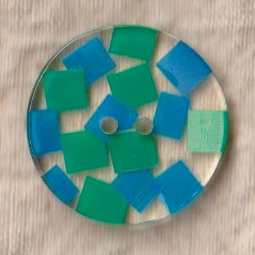 ドイツ レジンボタン 2穴ボタン 青緑 25ミリ 紙ふぶき拍卖