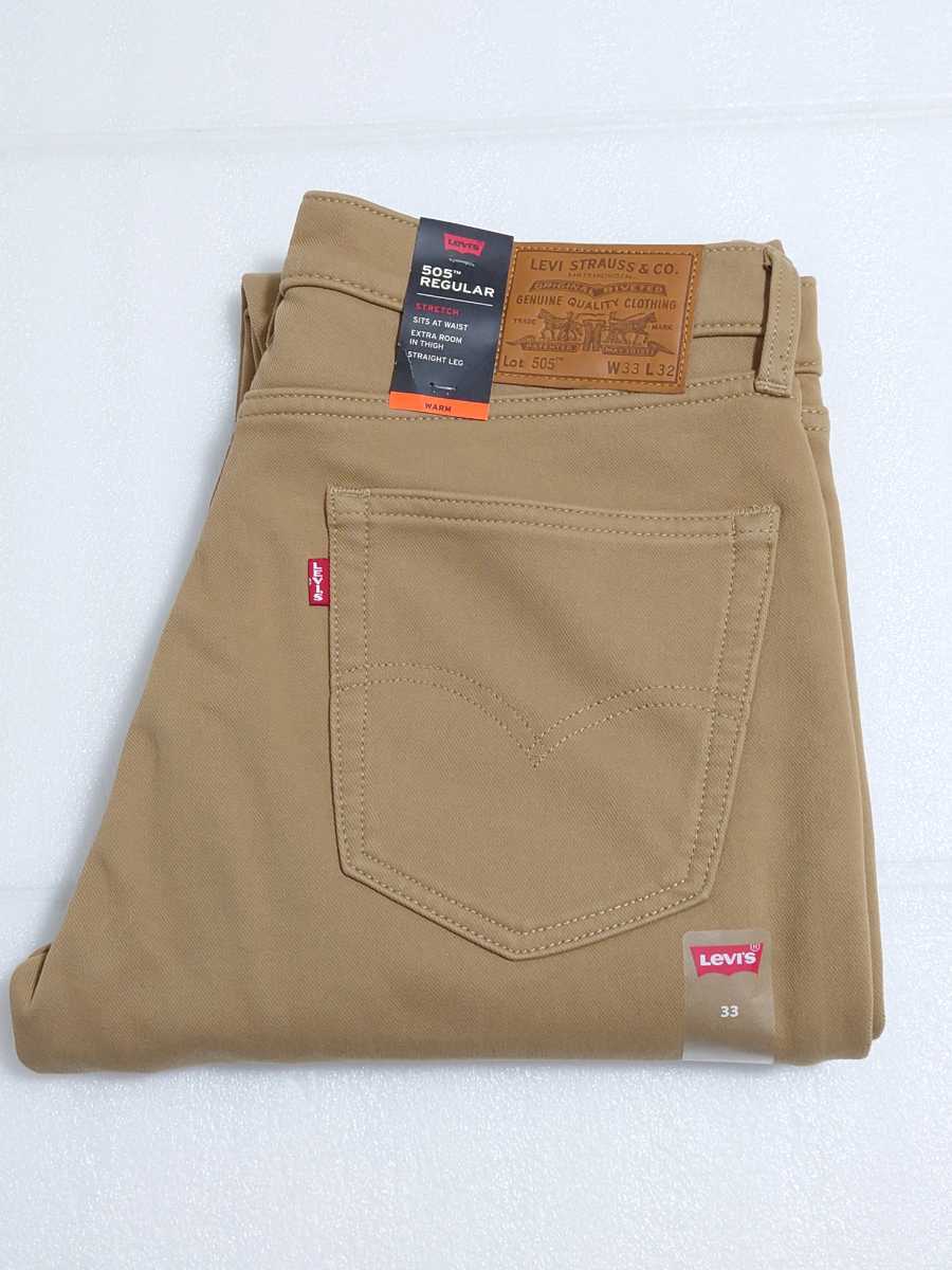 新品 リーバイス Levi's 505 レギュラー WARM 暖パン ウォーム ワーム W33 チノパン 裏起毛 ストレッチ 保温性拍卖