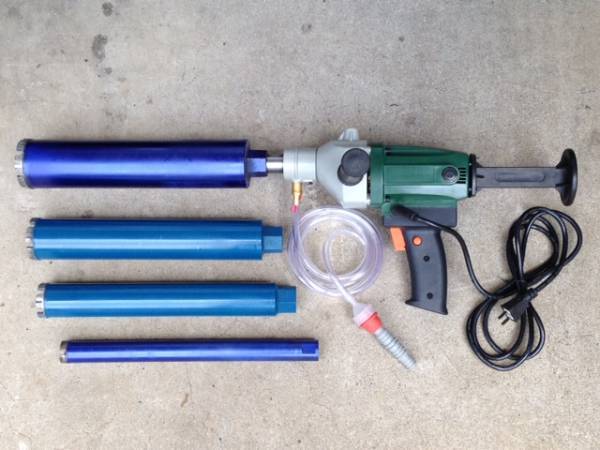 ★新品即決価格 手持式 ダイヤモンドコアドリル コアビット4本付セット★拍卖
