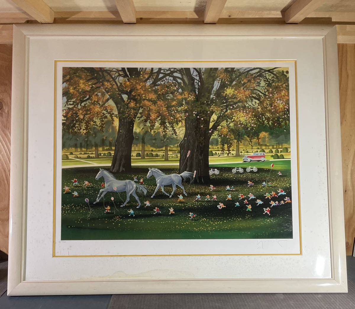 【A9534O160】※直接お引き取り限定※ ヒロヤマガタ 山形博導 シルクスクリーン 直筆サイン ファーストディオブフォール 風景画 絵画 版画拍卖