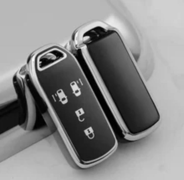 ホンダ N-BOX Nワゴン NONE Nボックス スマートキーケース キーカバーTPU ブラック/シルバー JF1 JF2JF3 JF4 1個拍卖