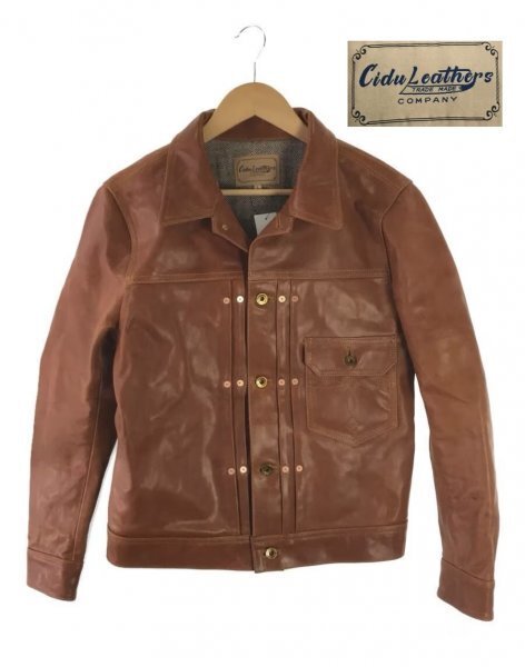 TK 新品 展示品 シヅ cidu leathers 入手困難 Gジャン ファースト型 レザージャケット ライダース 馬革 1st L拍卖