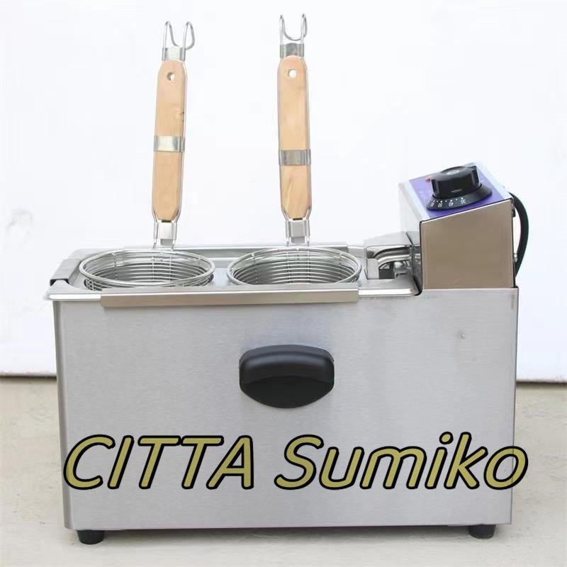 希少新品 店長特選 卓上 電気 2デボゆで麺機 業務用 家庭用 110V F407拍卖