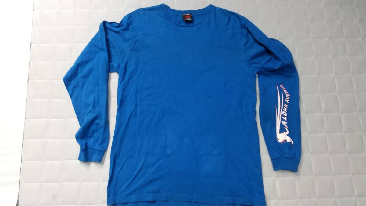 アロハ XL ALOHA ブルー サーフ SURF オールドサーフ ロングスリーブ ロングTシャツ ロンT 長袖 送料無料 90年代 90'S 古着 オーストラリア拍卖