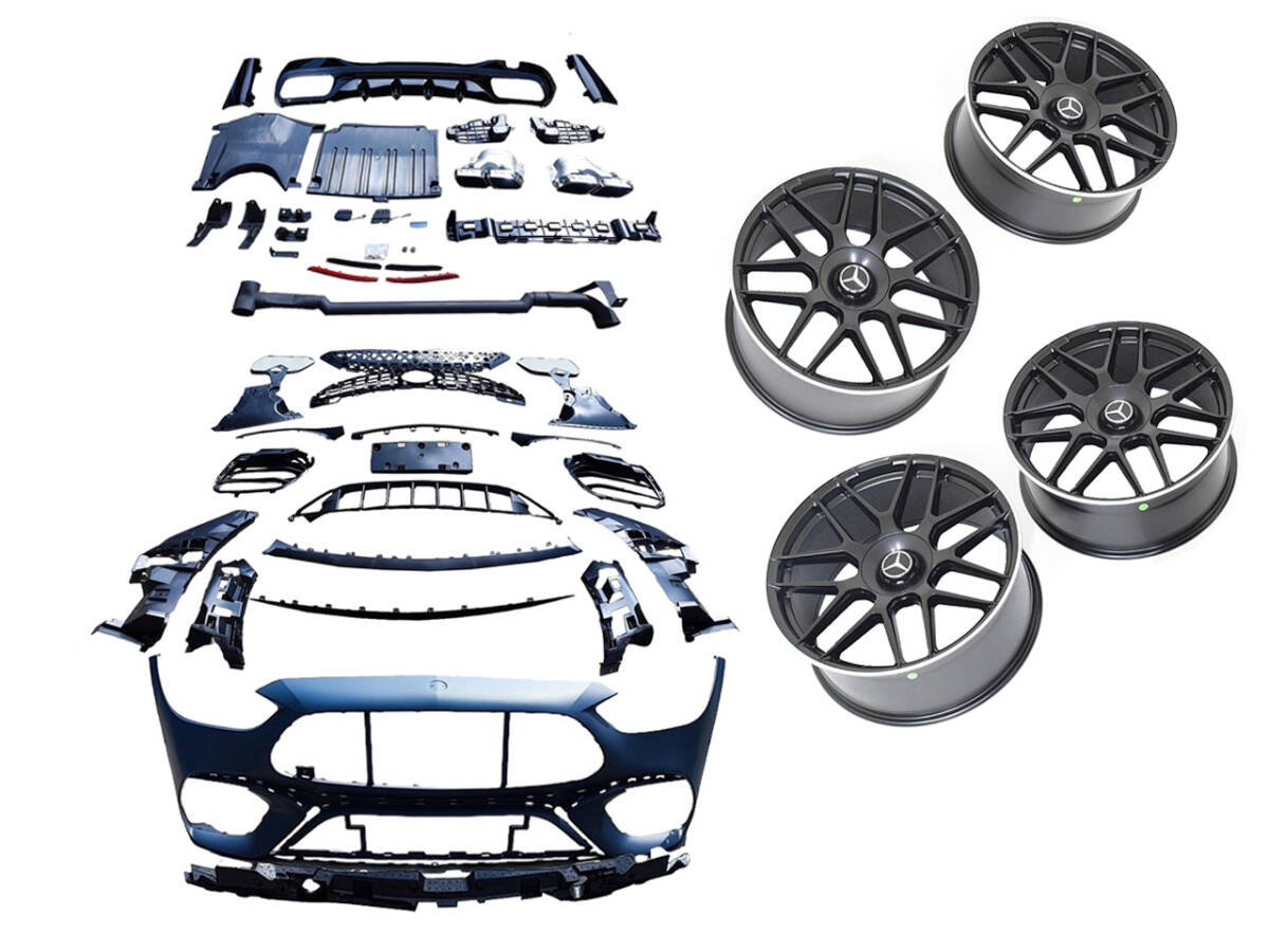 W206 フロント バンパー グリル リア ディフューザー マフラーカッター ホイール セット ベンツ Cクラス AMGライン 国内発送 即納 エアロ拍卖