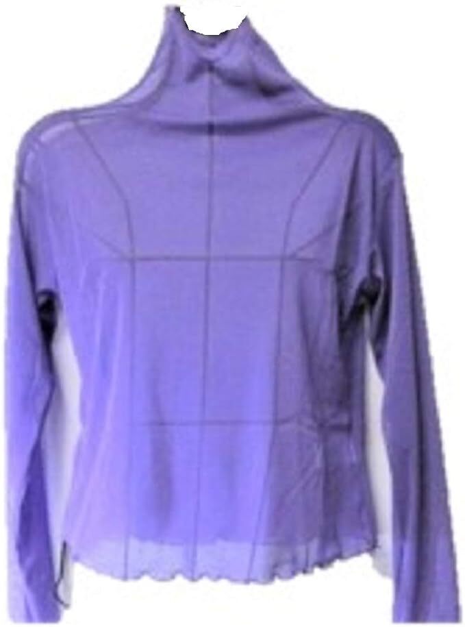 新品●送料無料●パープル ラベンダー●ボトルネック ハイネック パワーネット透けカットソー お色いっぱ~い拍卖