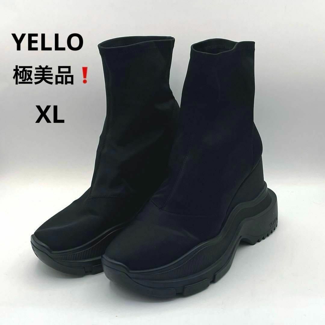 YELLO トーキョー ブラック ダブル スニーカー ショートブーツ XL イエロー TOKYO BLACK DOUBLE SNEAKER SHORT BOOTS拍卖