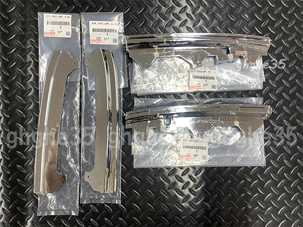 トヨタ 純正 ランドクルーザー 80 ヘッド ライト リム 上下左右 セット FZJ HZJ HDJ ランクル 検 ホイール フロント ランプ エンブレム拍卖