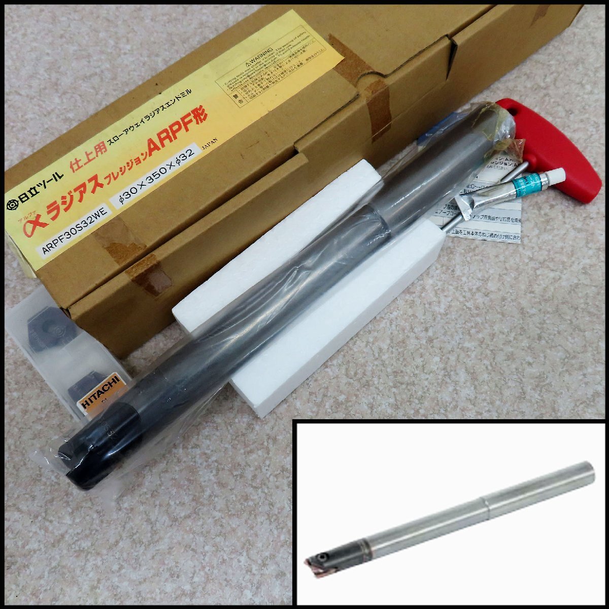 ■B-a)未使用 日立ツール アルファ ラジアス プレシジョン ARPF30S32WE チップ(ZCFW300-R1.0)付/スローアウェイチップ エンドミル/切削工具拍卖