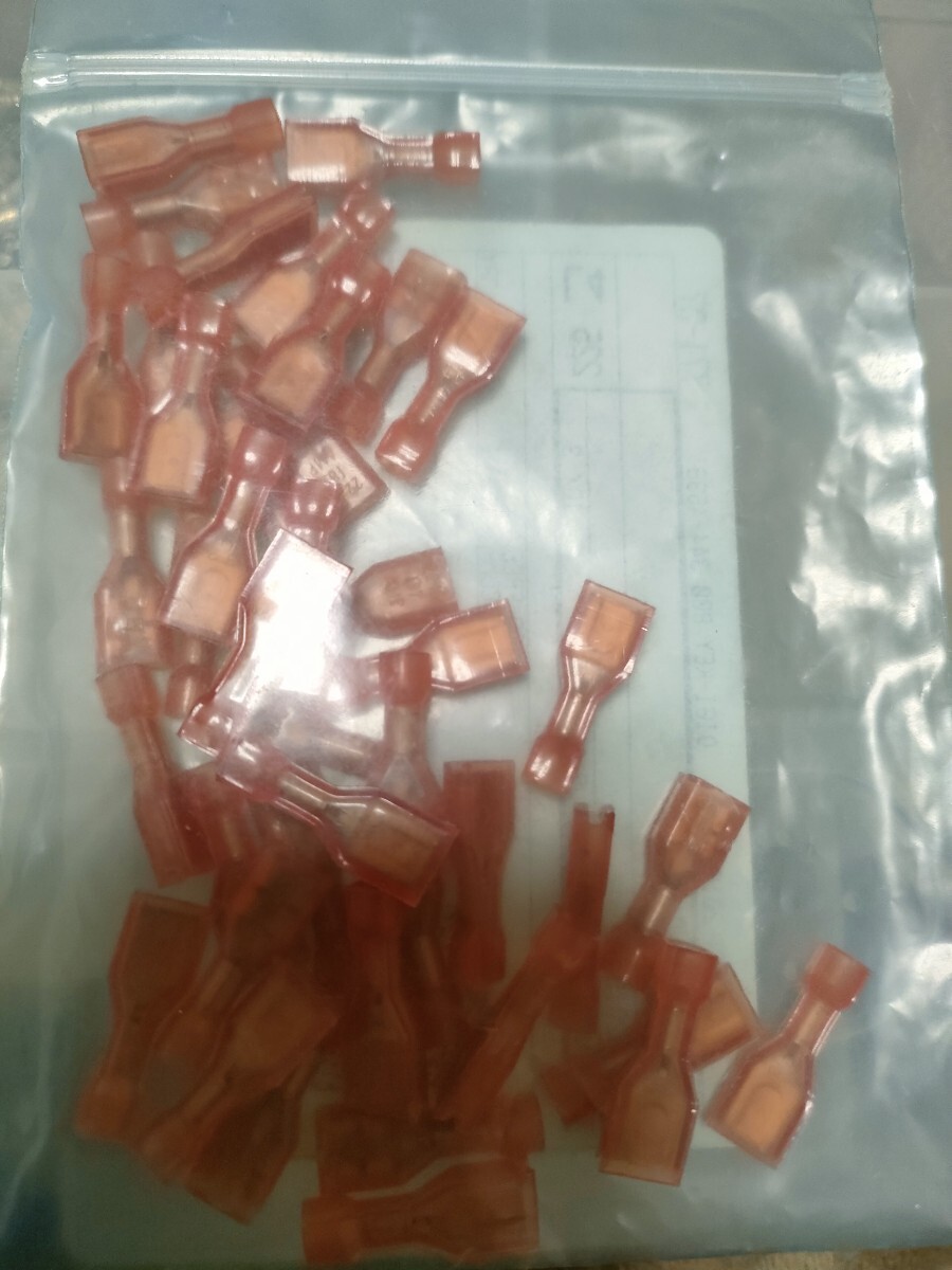 ばら売り10個 絶縁被覆付圧着端子 ファストン端子 187型 メス 18-22AWG 0.3-0.8sq拍卖