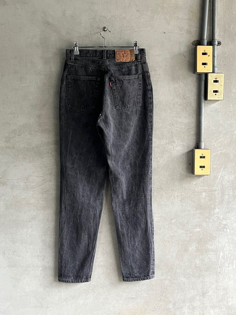80s 80年代 87年 フランス製 USA製 ビンテージ EURO LEVIS ユーロ リーバイス 901 ブラックデニム パンツ ストレート 古着 イレギュラー 拍卖