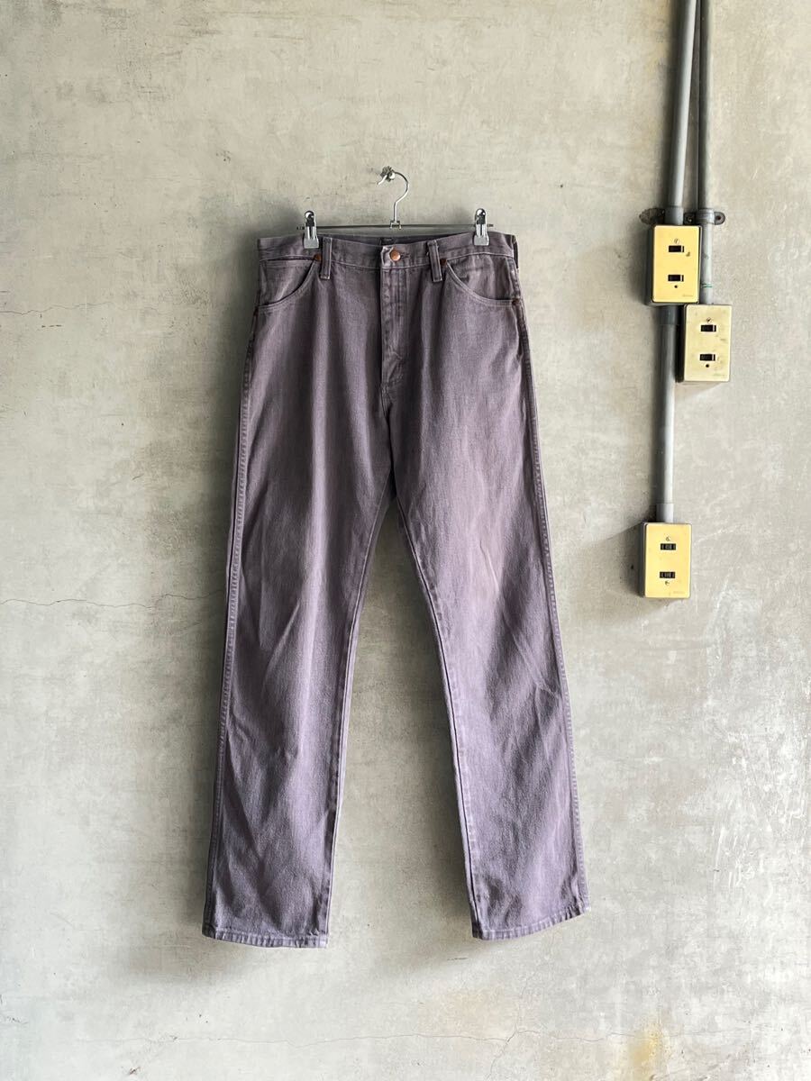 90s 90年代 USA製 ビンテージ ラングラー wrangler 13MWZ カラーデニム パンツ ジーンズ ブロークン ストレート カウボーイ ブラックデニム拍卖