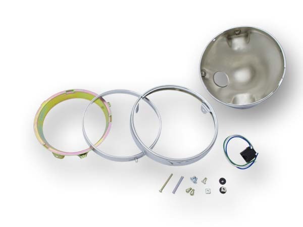 81-4121 汎用 メッキヘッドライトケースとリム 8mm穴 180φ (180パイ/Z1/Z2/ZI/ZII/Z750/Z900/Z1000/A4/A5/D1/KZ/RS/FX-1/MK-2/Z400FX拍卖