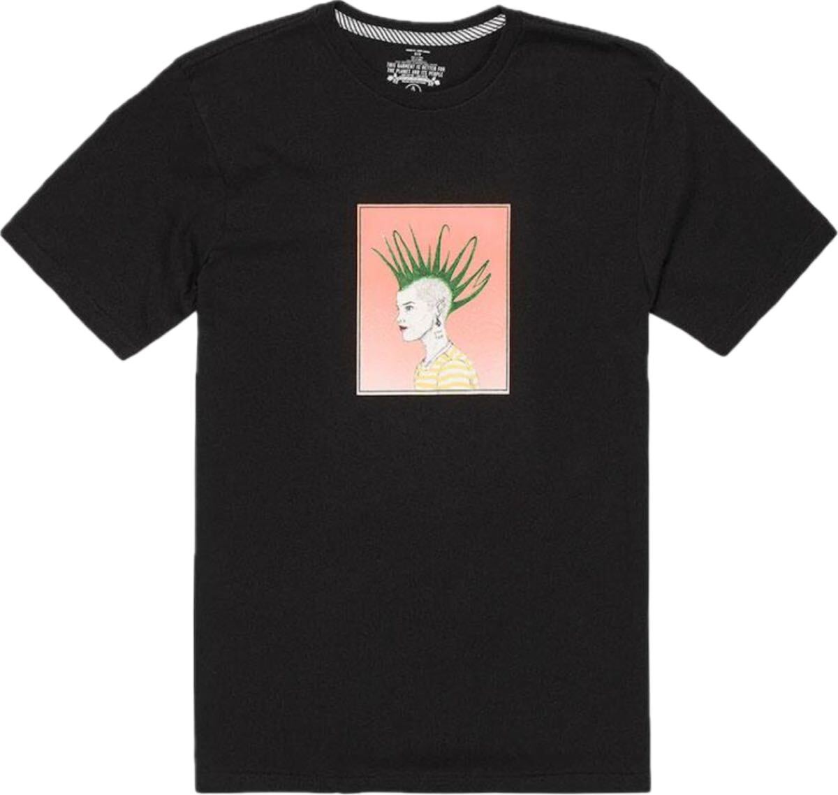 VOLCOM ボルコム Featured Artist Series フィーチャードアーティストシリーズ Justin Hager ジャスティンヘイガー モヒカン Tシャツ 黒 L拍卖