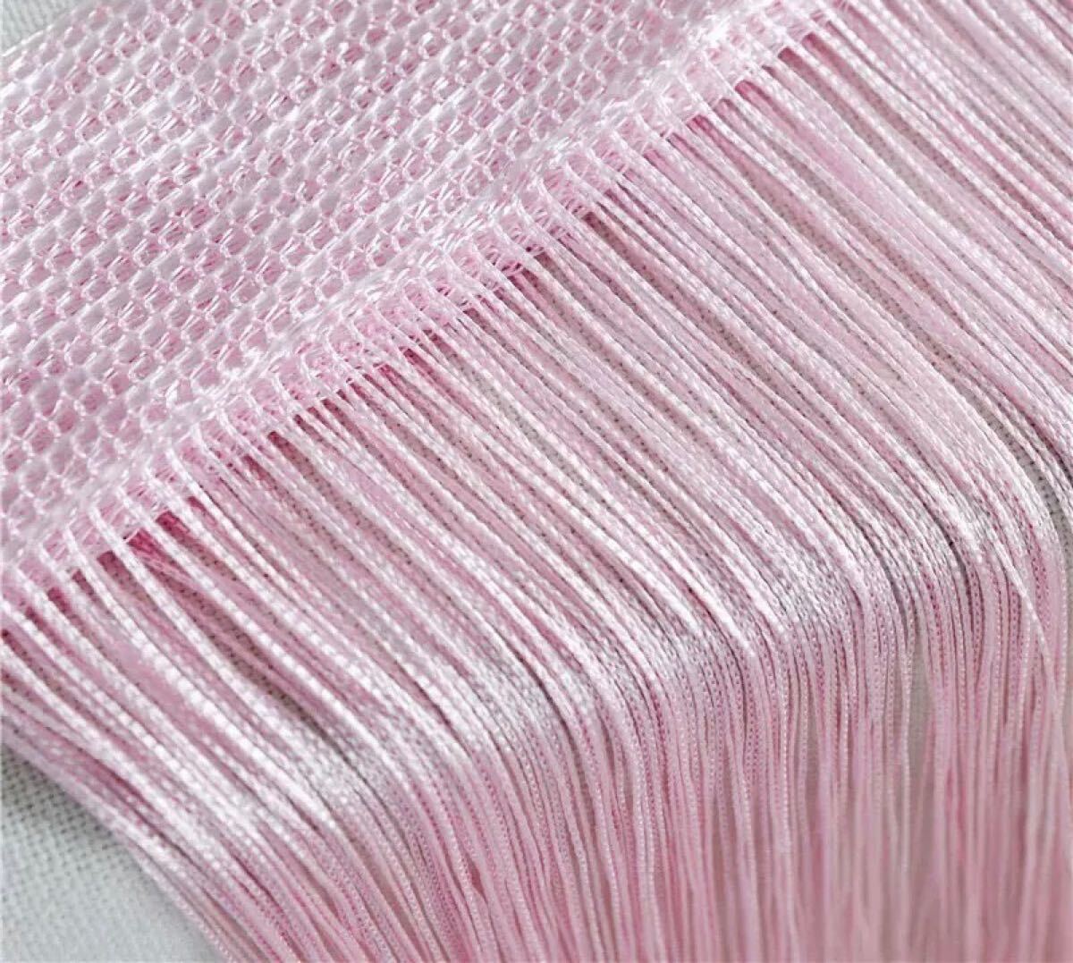 紐のれん ストリングカーテン ロング丈 長さ調節 カーテン おしゃれ (ピンク)拍卖