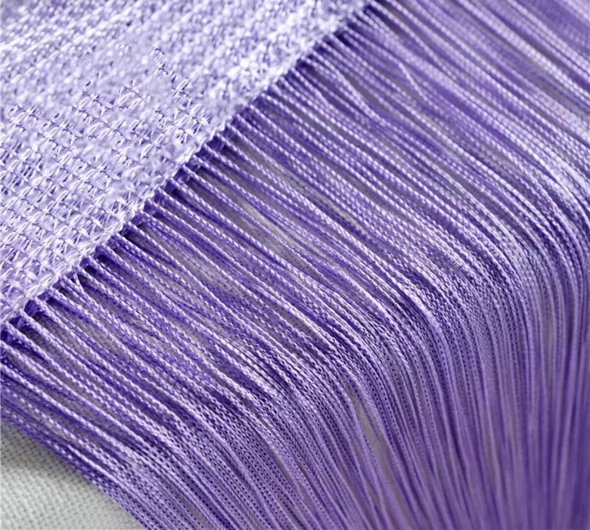 紐のれん ストリングカーテン ロング丈 長さ調節 カーテン (パープル)拍卖