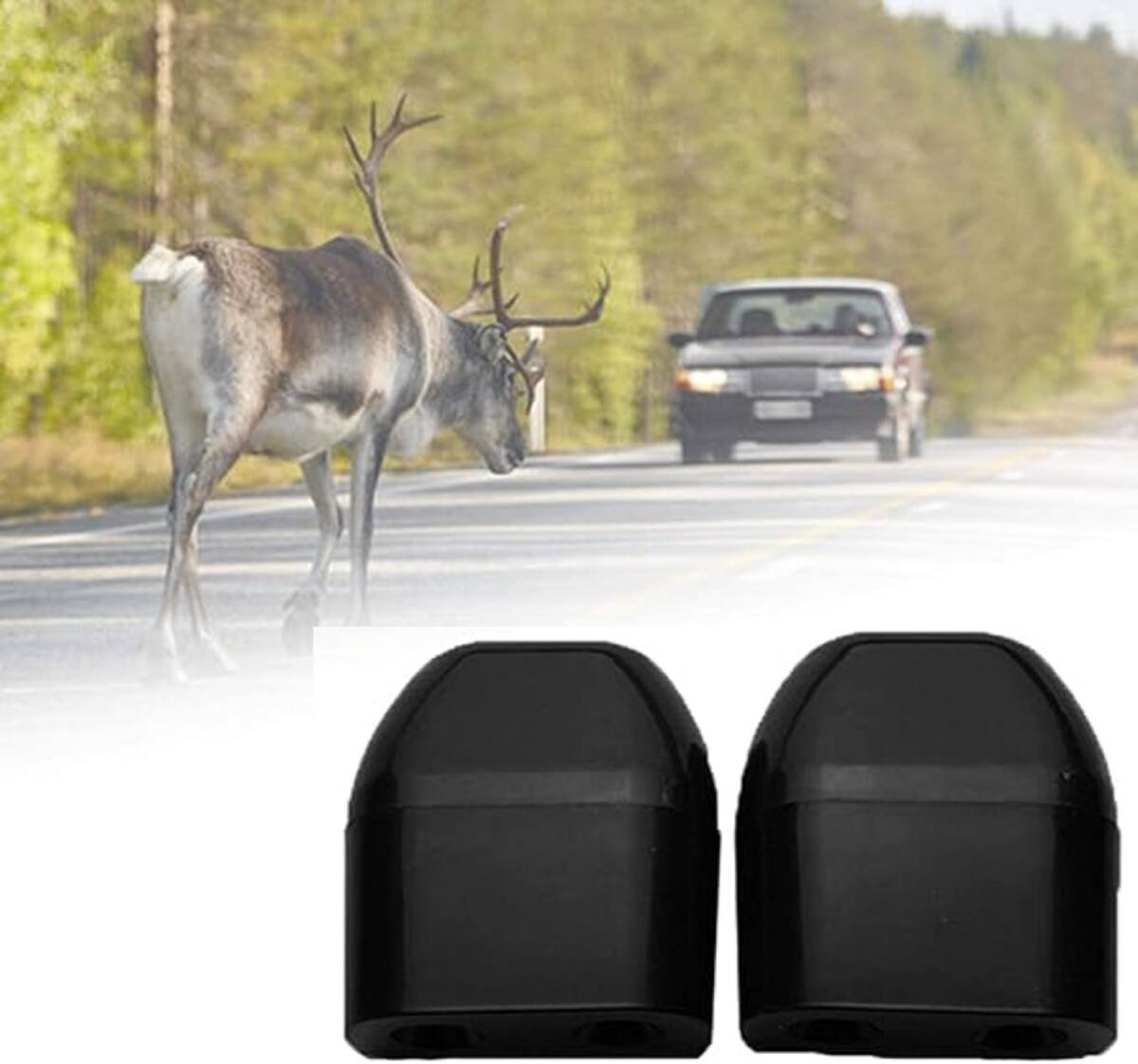 即日発送 野生動物の衝突防止に! 鹿笛 2個セット トラック/オートバイ/車用 動物警告笛 ホイッスル ホーン アラート 両面テープ付き拍卖
