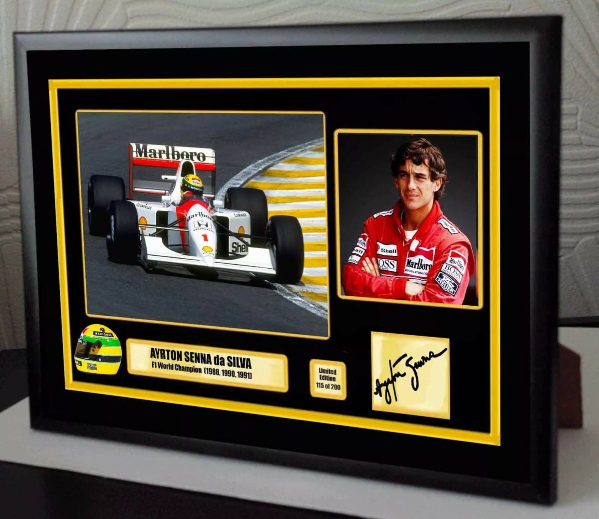 海外 送料込み アイルトンセナ F1 複製サイン ディスプレイ拍卖