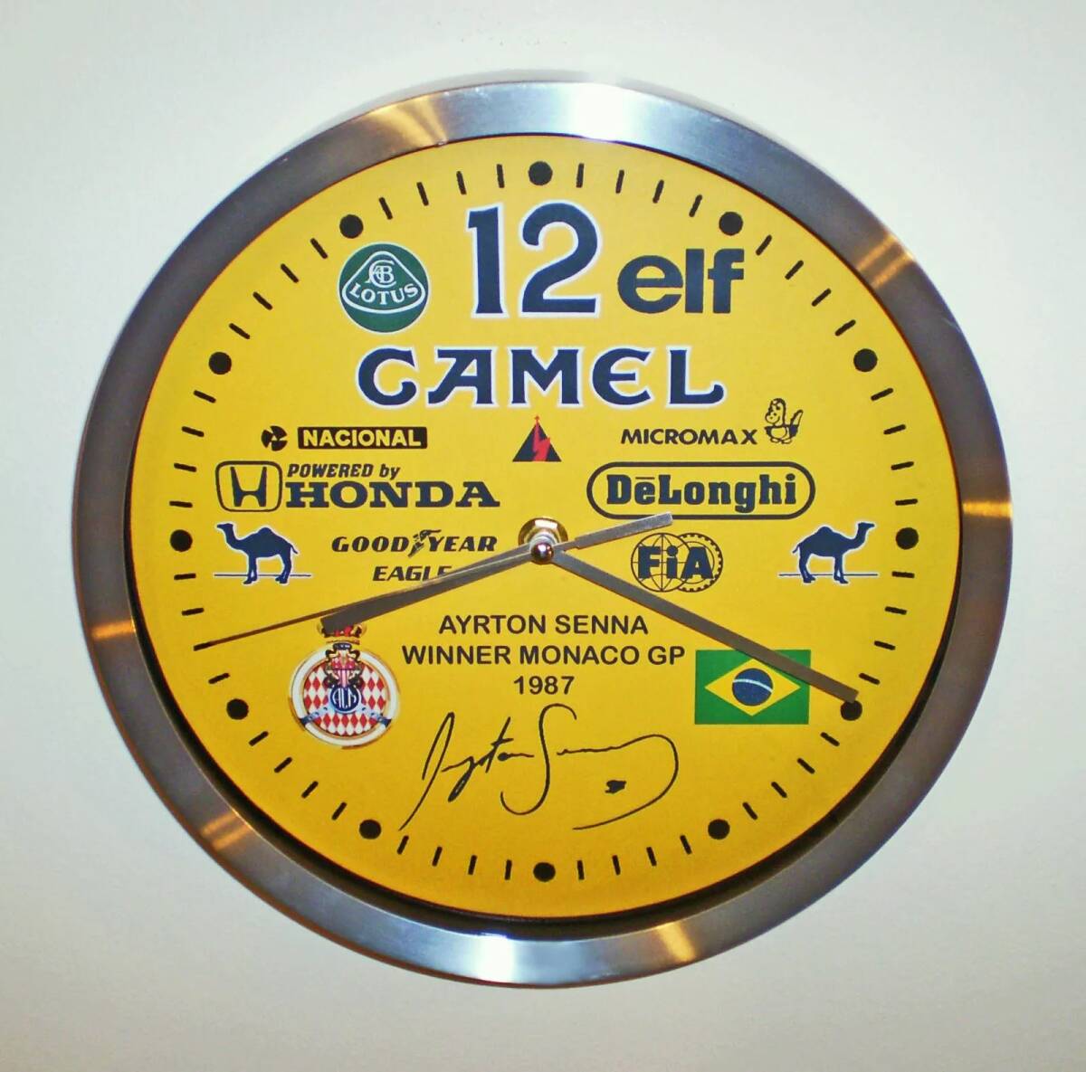海外 送料込み アイルトンセナ F1 掛け時計 3拍卖