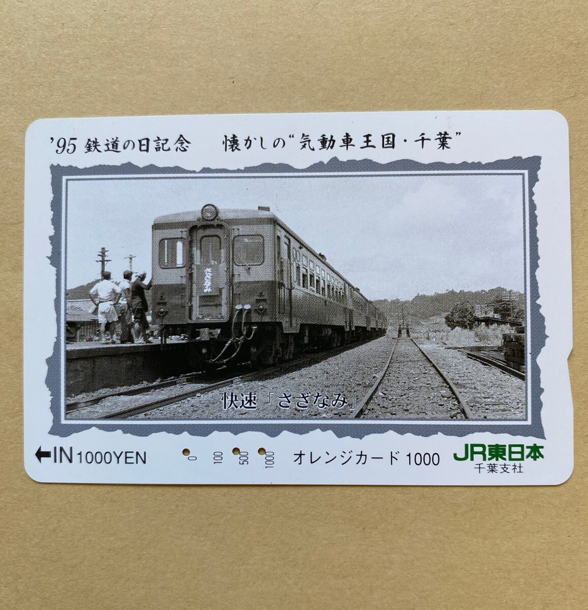 【使用済】 オレンジカード JR東日本 '95 鉄道の日記念 懐かしの気道車王国・千葉 快速「さざなみ」拍卖