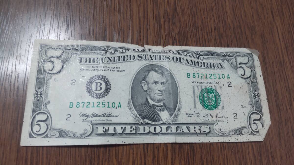5ドル (series 1995) NEW YORK USD 米ドル アメリカドル拍卖