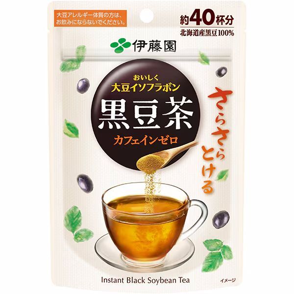 伊藤園 粉末インスタント さらさらとける おいしく大豆イソフラボン黒豆茶 32g 約40杯分/1728x1袋 チャック付き袋タイプ/送料無料拍卖