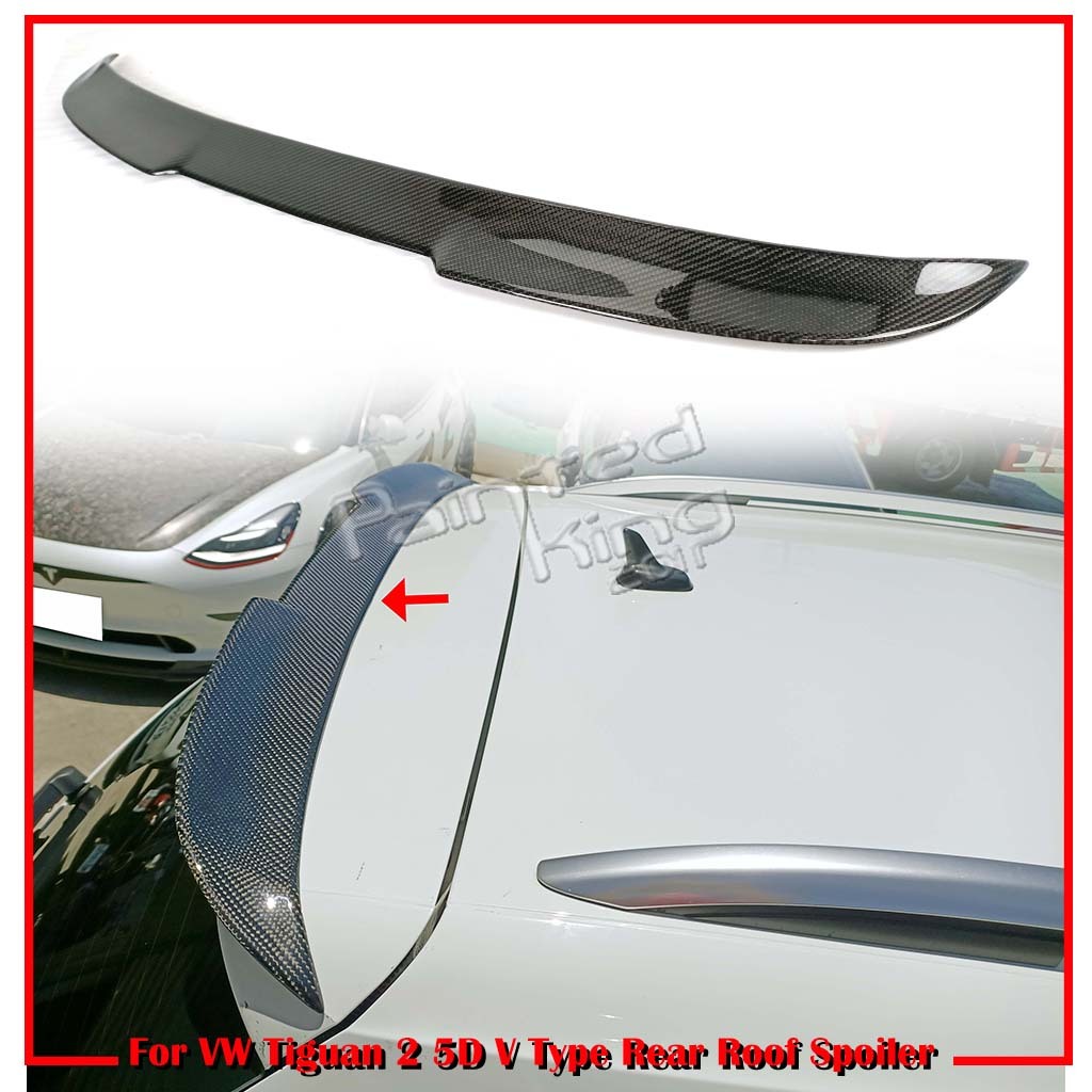 2016-2023 VW ティグアン 2代目 AD1 本物のカーボン V TYPE リアルーフスポイラー エアロ ウイング スポイラー拍卖