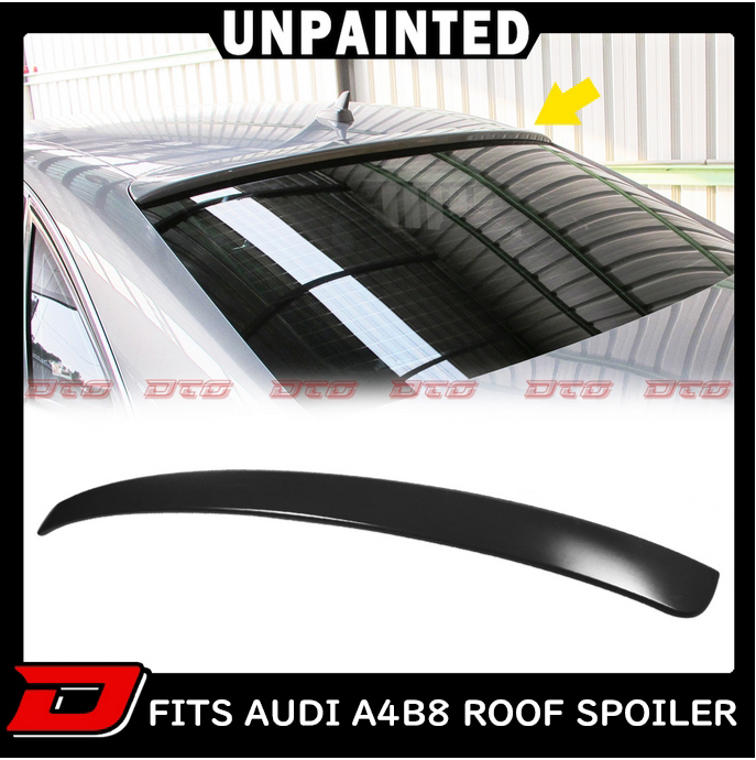*在庫有即発送* 2009-2012 AUDI A4 B8 前期 セダン エアロ 未塗装の素地 リアルーフスポイラー D TYPE ABSの材質拍卖