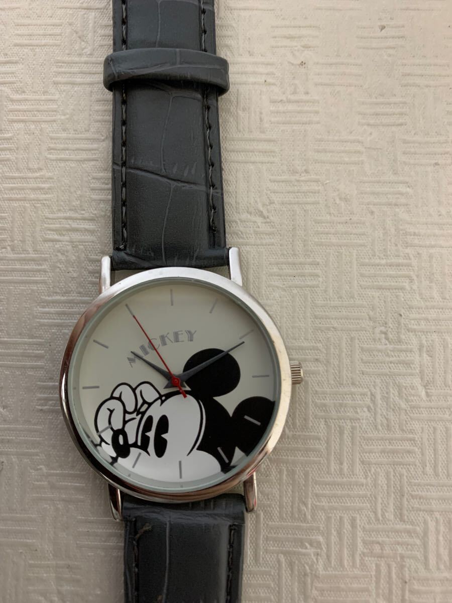 SPRIN MICKEY スプリング ミッキー フェイスデザイン 腕時計/ディズニー/部品取り用/動作不動/ベルト使用感/小傷汚れ等/付録/ジャンク扱い拍卖