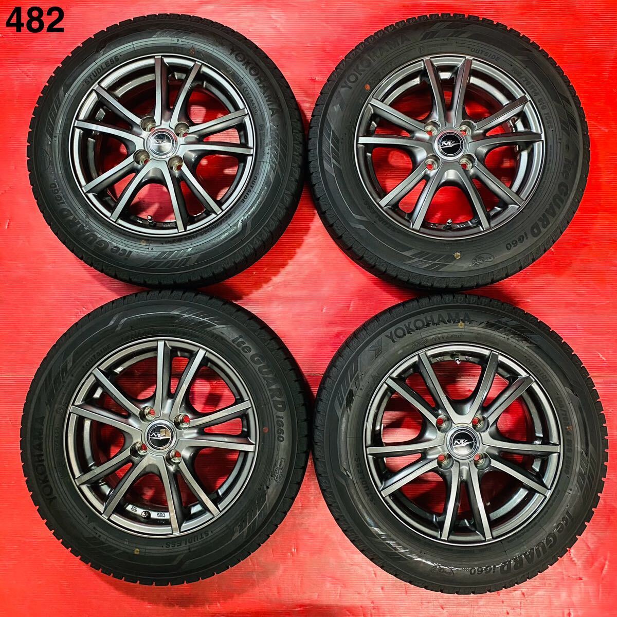 weds NV 14×5.5J PCD 100 H4・YOKOHAMA iceGUARD ig60 165/70R14 国産 2020年式 パンク修理なし ビード切れなし 汚れあり 4本セット拍卖