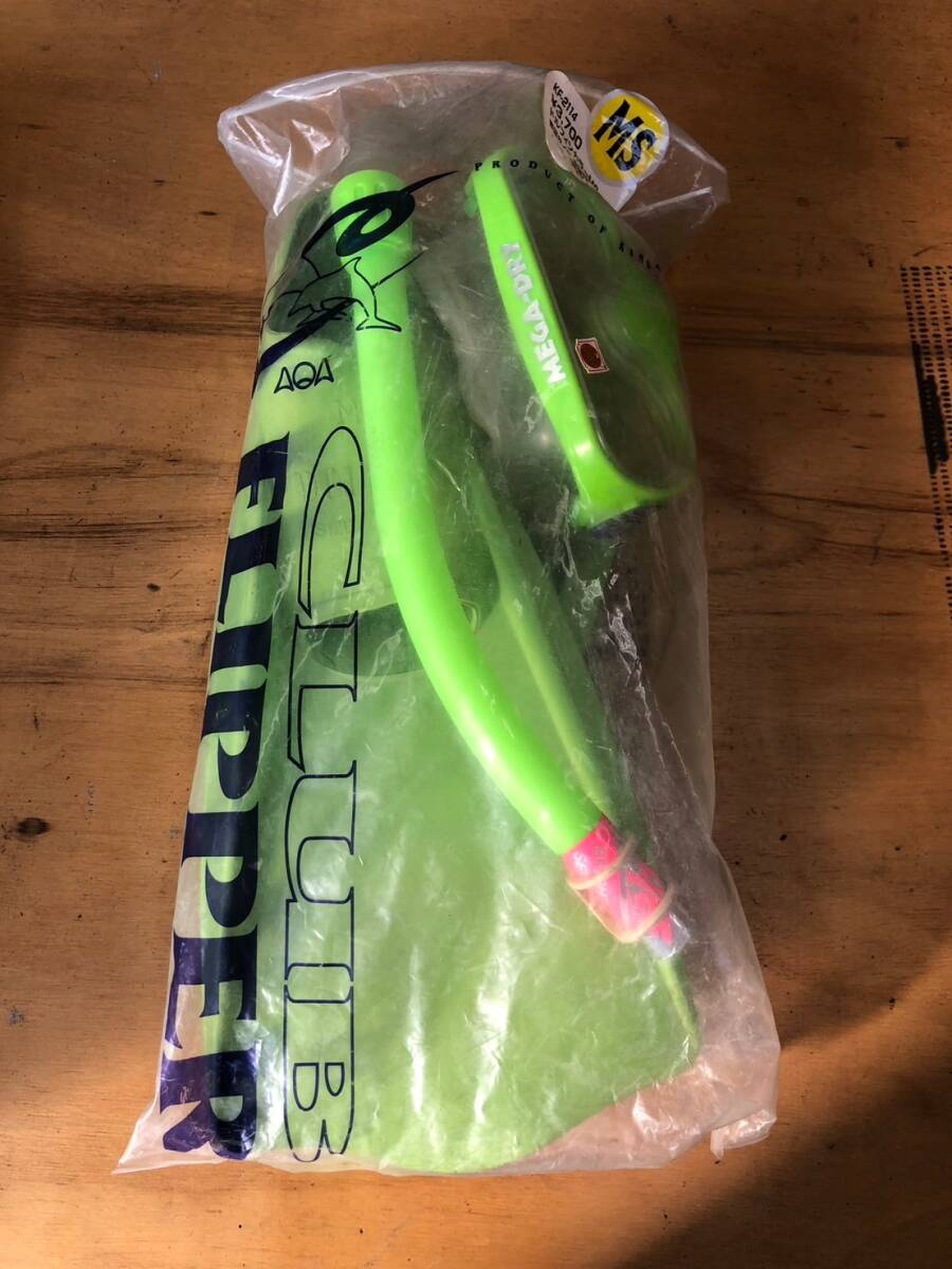 USED(中古-試用品) AQA KF-2114 ジュニアフィン+シュノーケリングセット グリーン MSサイズ22-24 拍卖