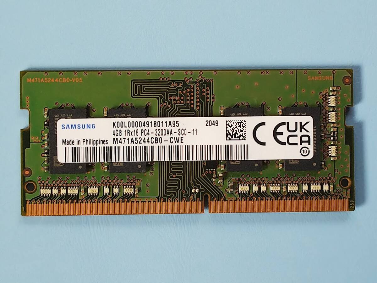 ■No.SS324-14 SAMSUNG Memory PC4-25600 DDR4-3200 4GB×1枚 DDR4-2400/2666のPC機種でも使用可能 ノートパソコン用 中古作動品 ■拍卖