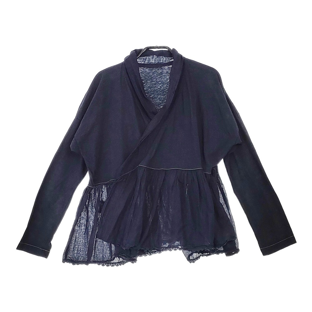 45R/45rpm 天竺のカシュクール インディゴ 定価52800円 藍納戸濃 0 ブラウス 24SS フォーティーファイブアールピーエム 4-1031M 249814拍卖