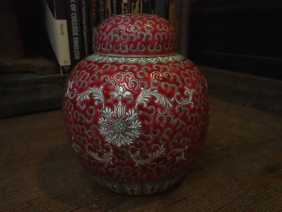 【中国茶の陶製ポット】古道具アンティーク骨董インテリア陶器インダストリアル壷花瓶茶筒蓋付磁器白磁拍卖