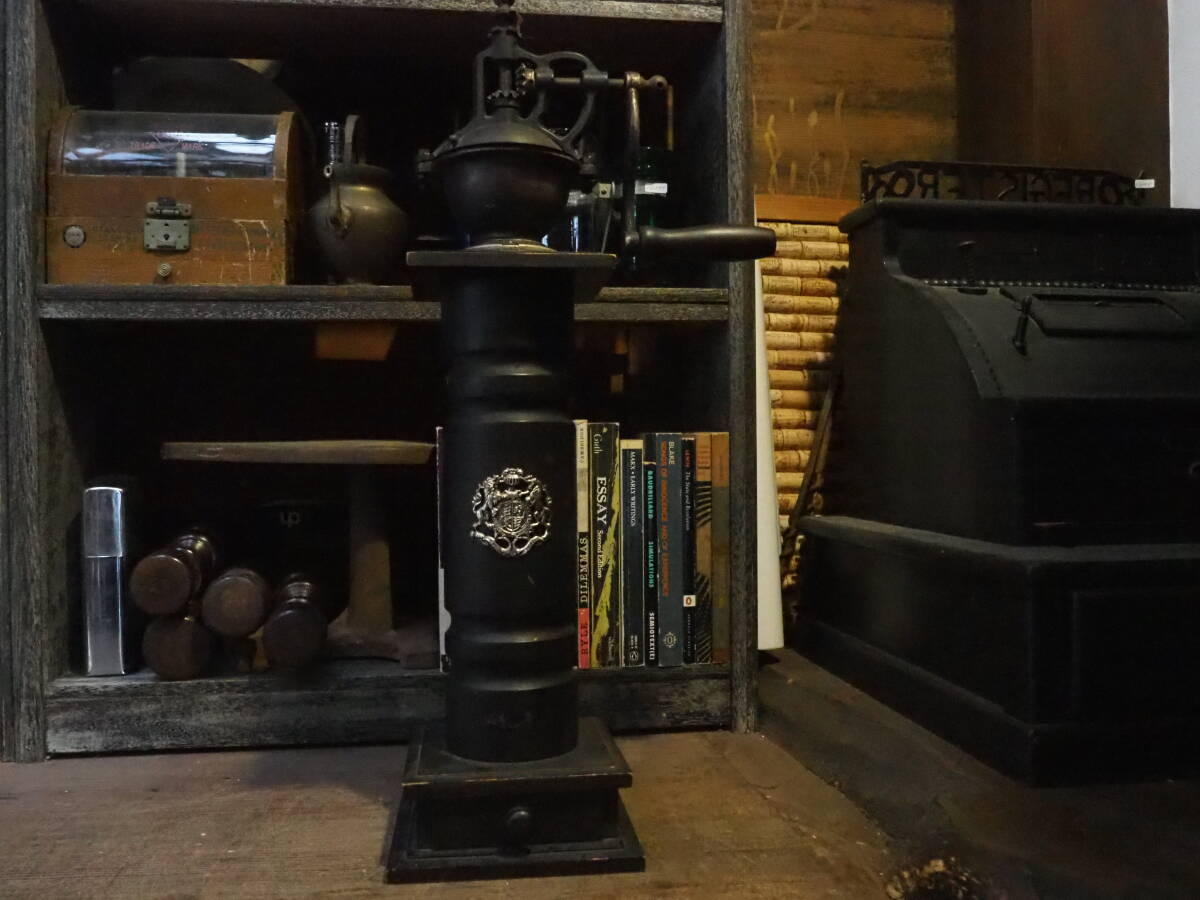 【フランス蚤の市コーヒーミル56㎝】イタリア製古道具アンティークドリッパー喫茶店カフェポットインテリア店舗什器薪ストーブキッチン拍卖