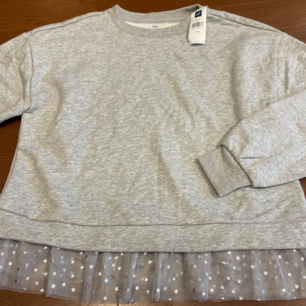 ★新品★GAP KIDS トレーナー カットソー 160 XXL 定価2,990 グレー フリル 重ね着風 GAP 兼 150 拍卖