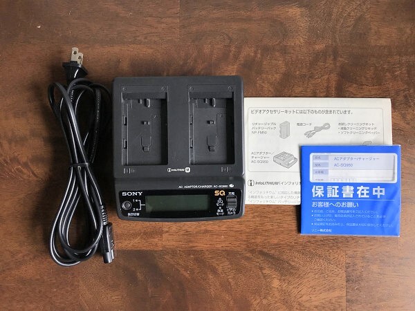 SONY ソニー 純正品 ACアダプター 液晶表示 2連 急速 チャージャー AC-SQ950 Mシリーズ バッテリー用 充電器 電源コード/ビデオカメラ/付属拍卖