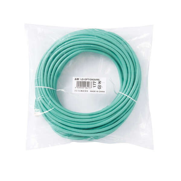Cat6準拠LANケーブル スタンダード/ツメ折れ防止タイプ 20.0m プロテクターと耐久性の高いコネクターのダブル構造: LD-GPT/GN20/RS拍卖