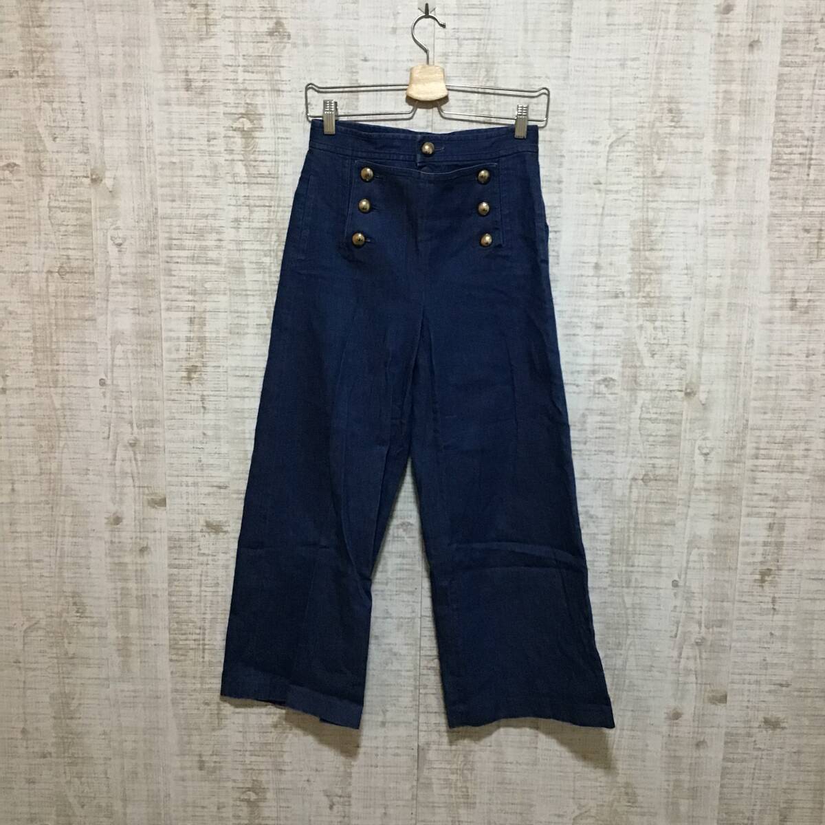 A559◇anatelier|アナトリエ デニムワイドパンツ デニムブルー サイズS拍卖