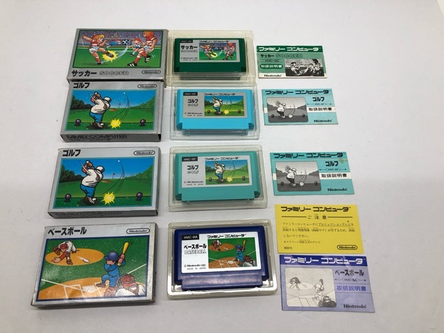 ファミコンソフト ベースボール/サッカー/ゴルフ×2 全4個 【F4328-007】050拍卖