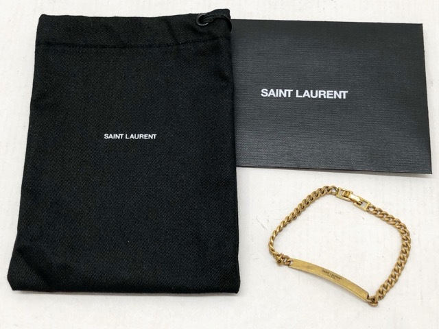 SAINT LAURENT(サン ローラン) ロゴプレート チェーン ブレスレット / 646671 【64752-007】拍卖