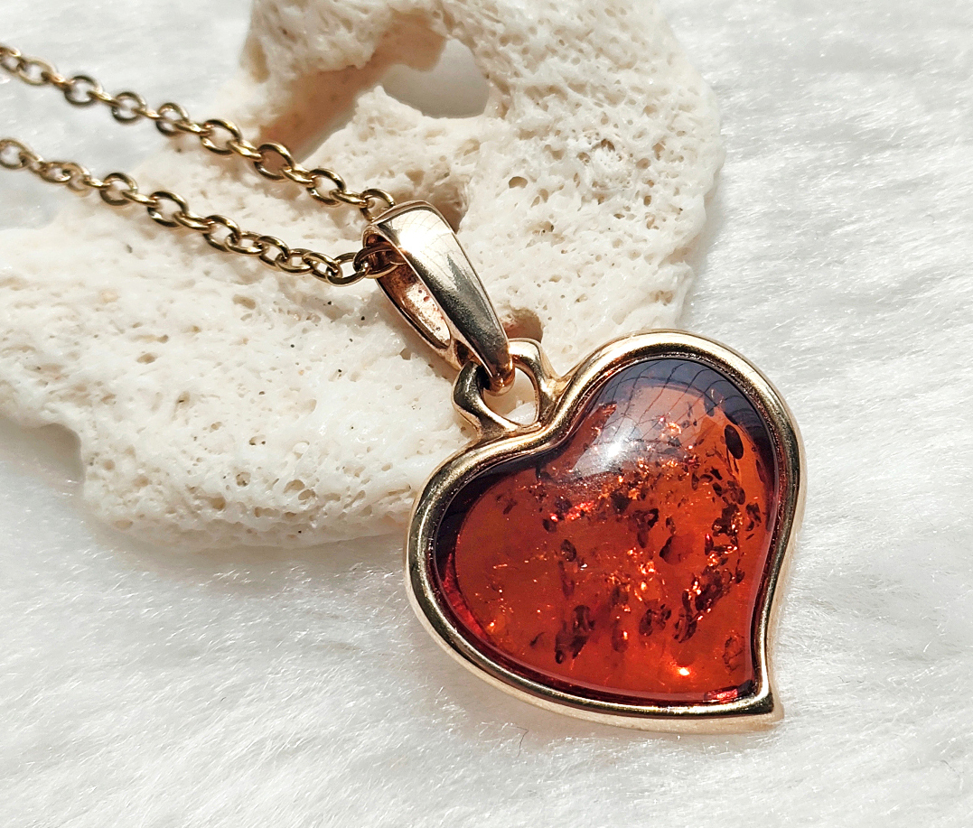 N00519◆Bigstone◆ポーランド産制【5Aチェリーアンバー】天然石Silver925純銀ネックレス 拍卖