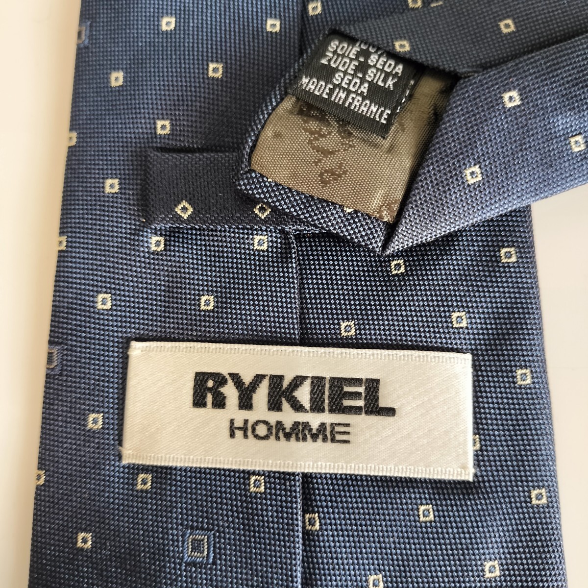 RYKIEL(リキエル)青マイクロスクエアドットネクタイ拍卖