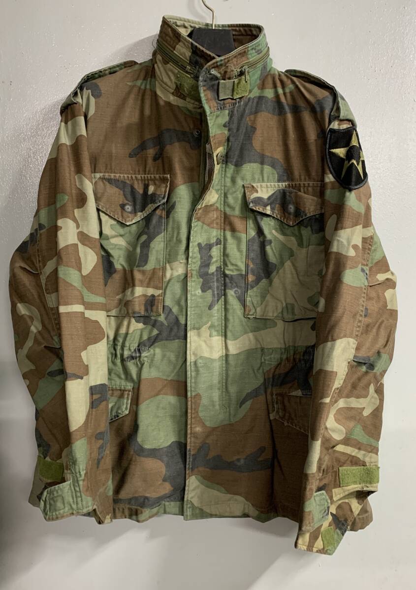 #. 米軍実物 歩兵第2師団 M-65 フィールド ジャケット (ウッドランド ). 空挺部隊2024/11/04拍卖