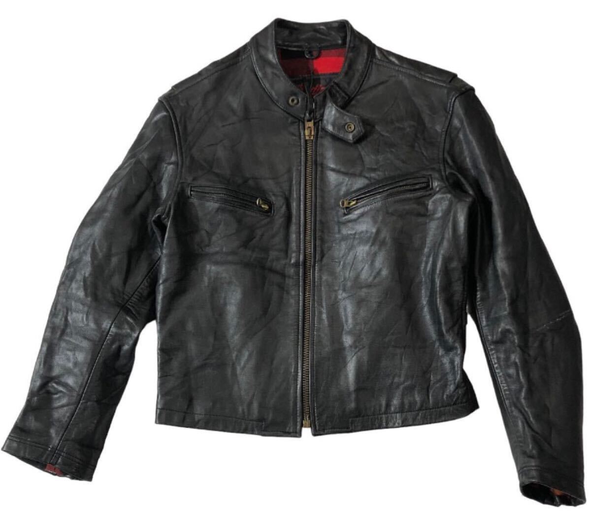 ■ Indian Motocycle インディアン モトサイクル ■ 上質 本革 レザー TALON タロン ジップ シングル ライダース ジャケット ブラック 36拍卖