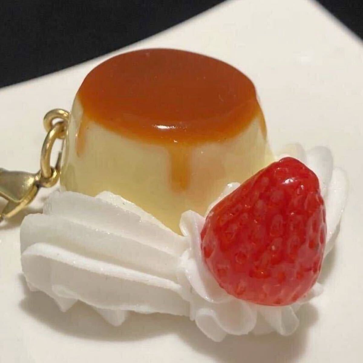 食品サンプル ミニサイズ プリンホイップいちご中 チャーム拍卖