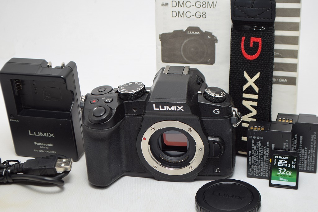 良品★Panasonic パナソニック DMC-G8 ボディ ブラック★予備バッテリー付・メモリーカード32GB付拍卖